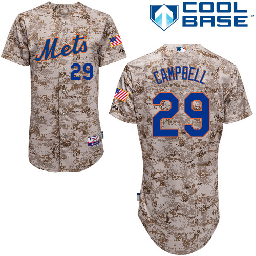 eric Campbell #29 MLB Jersey-New York Mets Men's Authentic Alternate Camo Cool Base Baseball Jersey